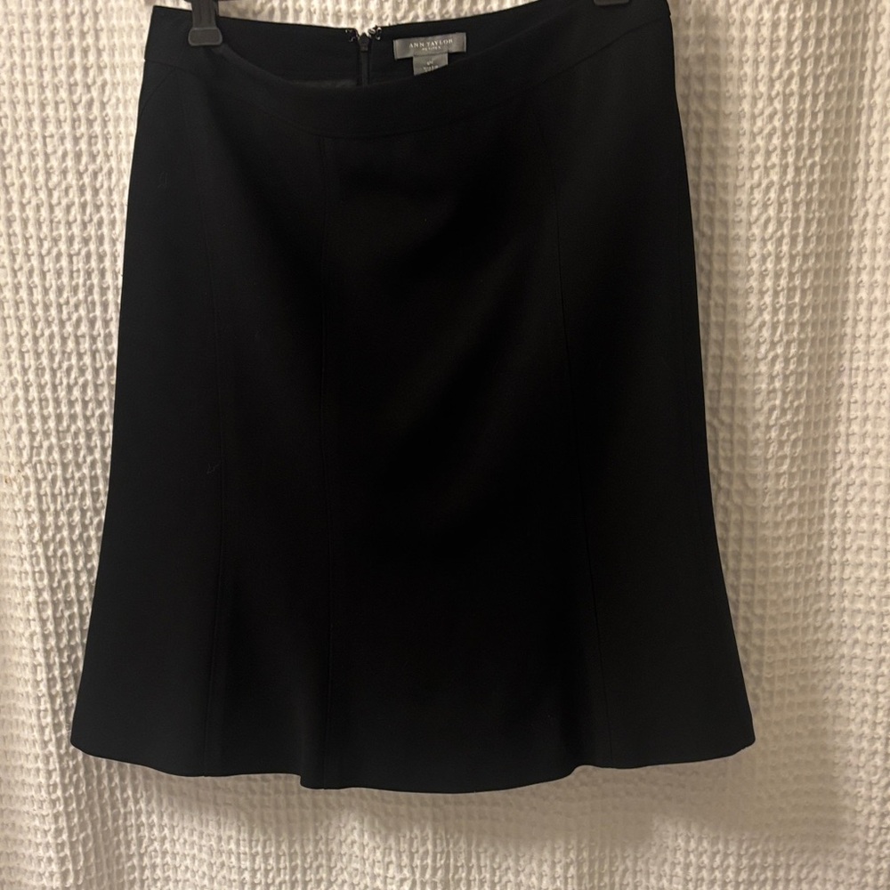Ann Taylor Black A-Line Flared Skirt